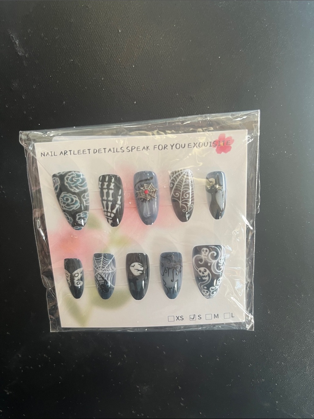 Corpse Bride Halloween press on nails